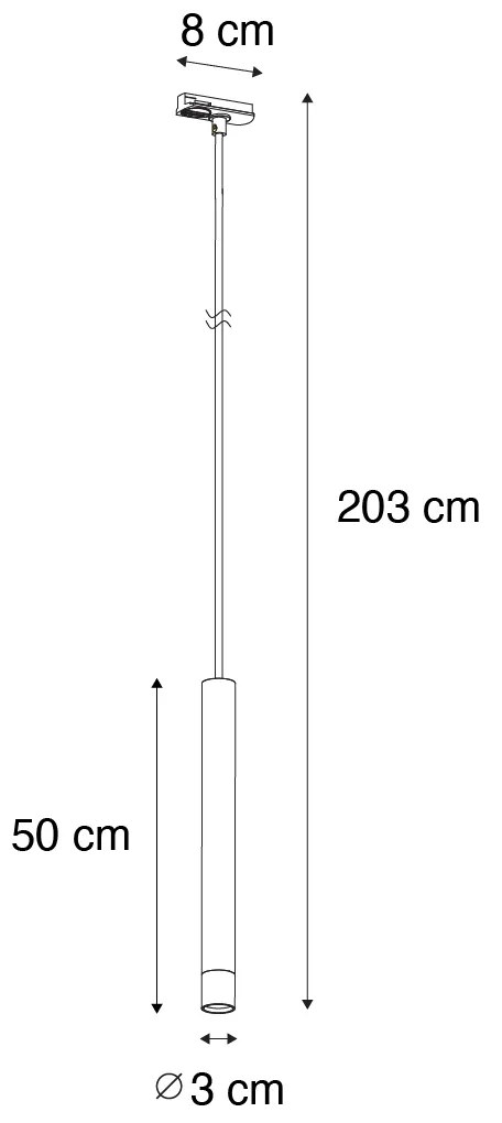 Модерен висулка тъмно бронзов за 1-фазова релсова система - Iconic Frini
