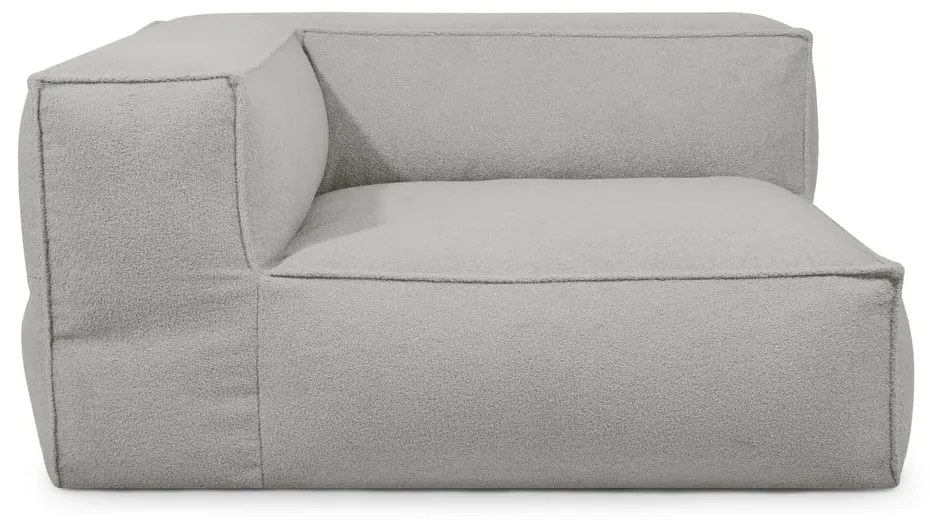 Светлосив пуф от букле Mass Corner 150 Left – SLOWDOWN