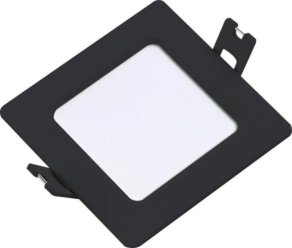 RABALUX Shaun2, indoor square recessed lamp, black plastic lamp with white plastic shade, 3W, with shade: 220lm, without shade: