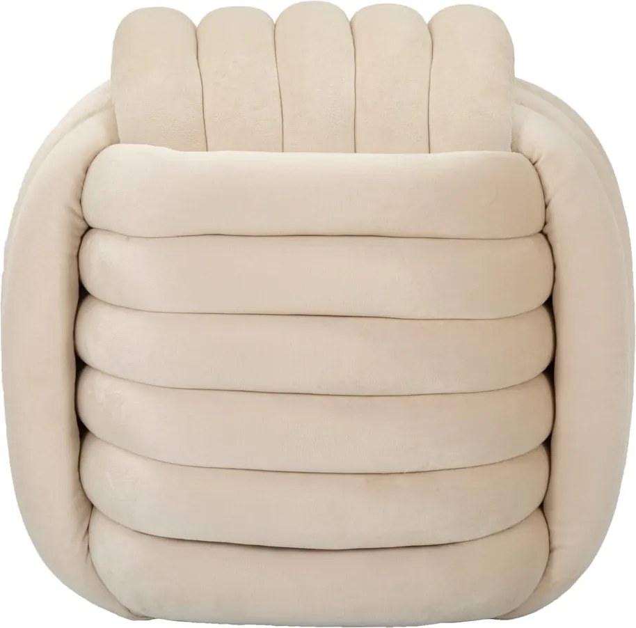 Кремава кадифена табуретка Softy – Mauro Ferretti