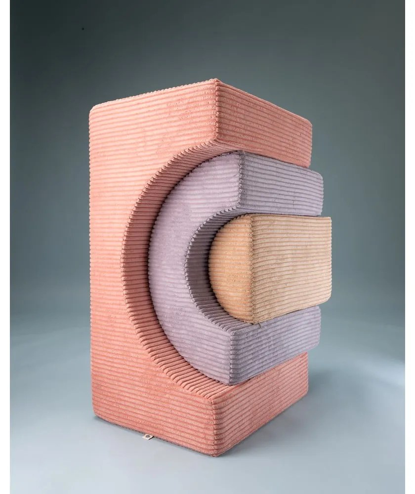 Розово велурено игрище от пяна 75x49x37 cm Rainbow Montessori – Wigiwama