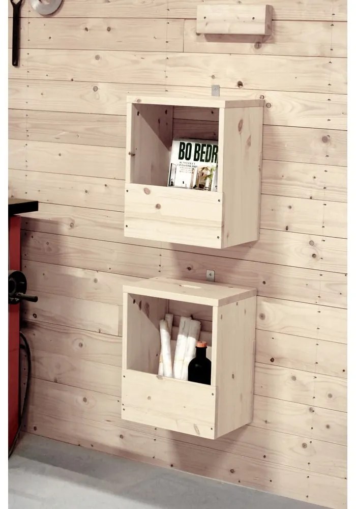 Нощно шкафче от масивен бор в естествен цвят Grab It – Karup Design