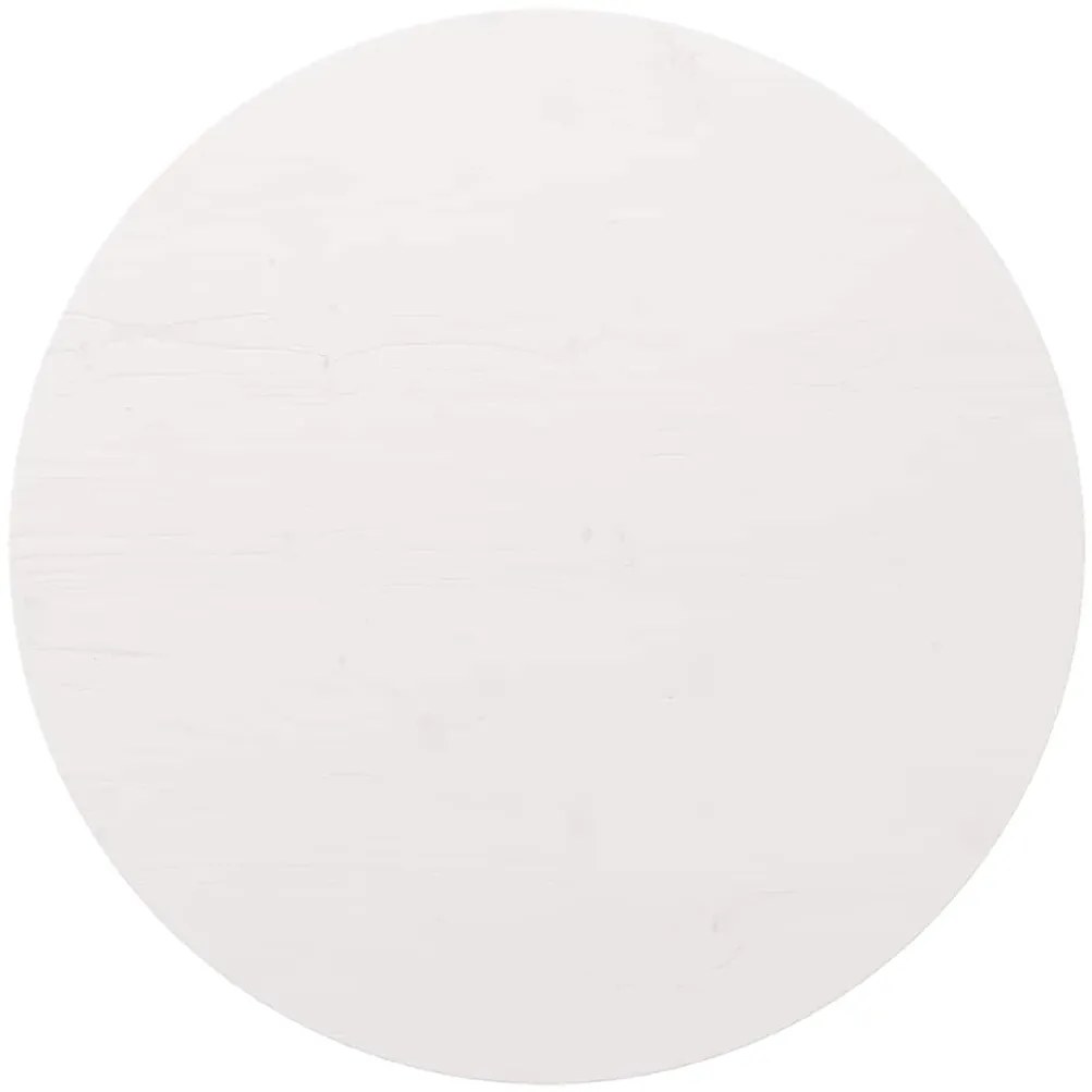 813657 vidaXL Плот за маса, бял, Ø90x2,5 см, бор масив