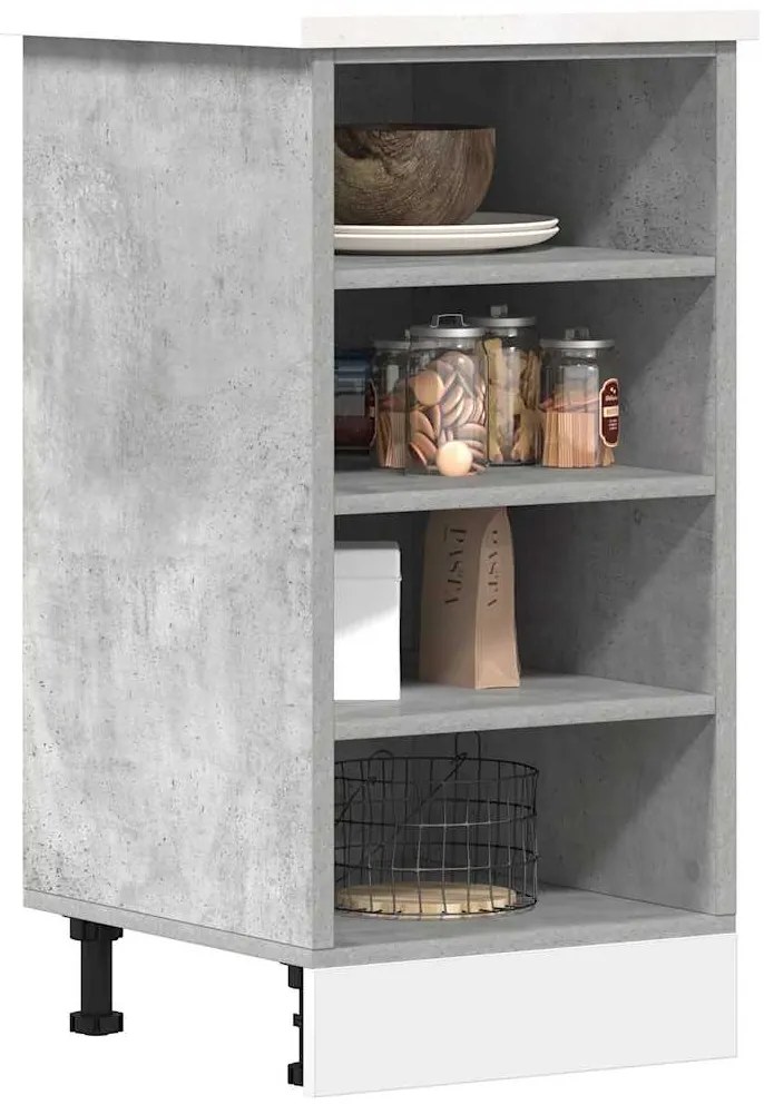 854205 vidaXL Долен шкаф "Рига", сив, 40x44,5x81,5 см, инженерно дърво