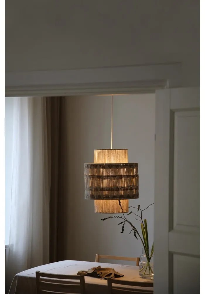 Висящо осветително тяло в естествен цвят с текстилен абажур/с абажур от юта ø 45 cm Ano – Markslöjd