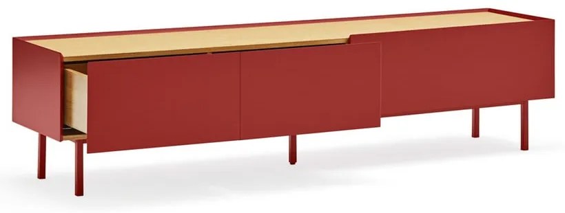 Червена маса за телевизор от декор от дъб 180x45 cm Arista – Teulat