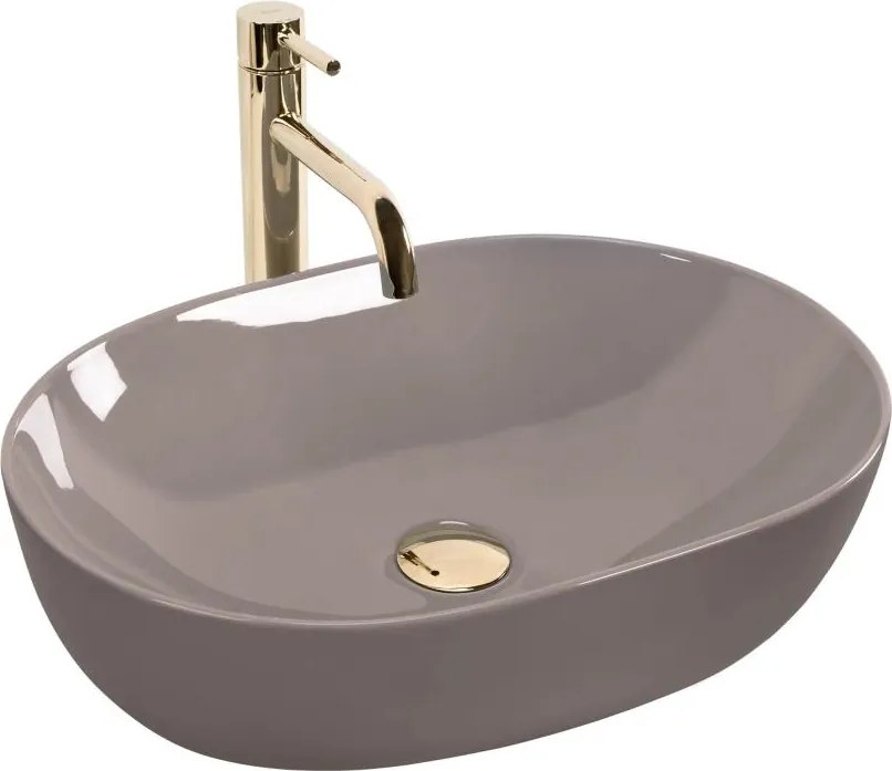 REA-U6380 - Умивалник за плот LISA 35x49 cm керамика/лъскав кафяв