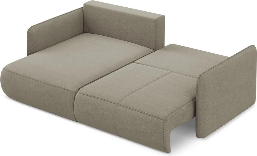 Бежов разтегателен ъглов диван с място за съхранение (ляв ъгъл) Nanea – Makamii