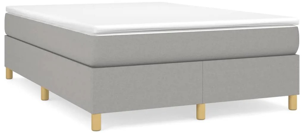 3120953 vidaXL Рамка за легло с пружини, светлосив, 140x190 см, плат