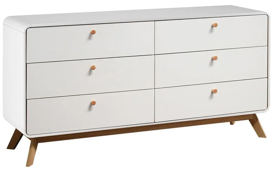 Бял нисък скрин 150x74 cm Caitlin – Støraa