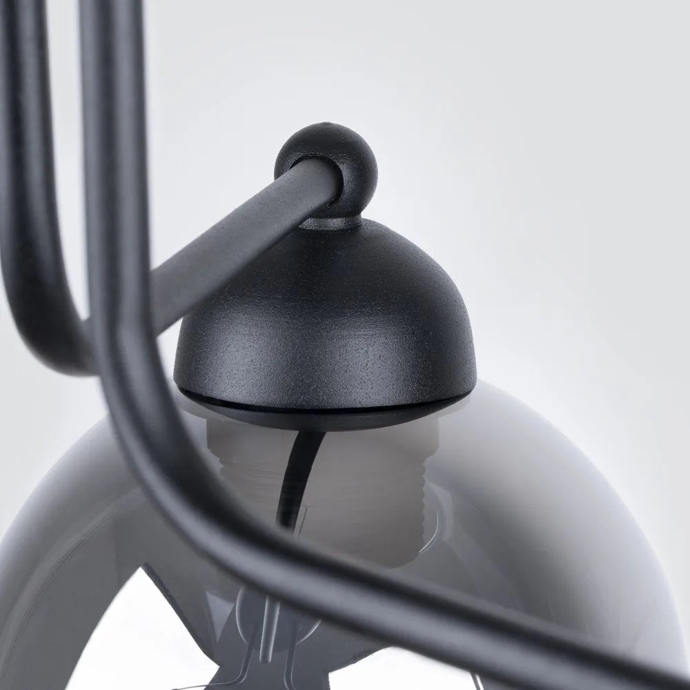 Черно осветително тяло за таван със стъклен абажур 54x54 cm Garten – Sollux