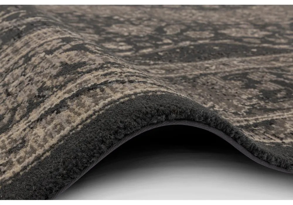 Тъмносив вълнен килим 100x180 cm Zana - Agnella