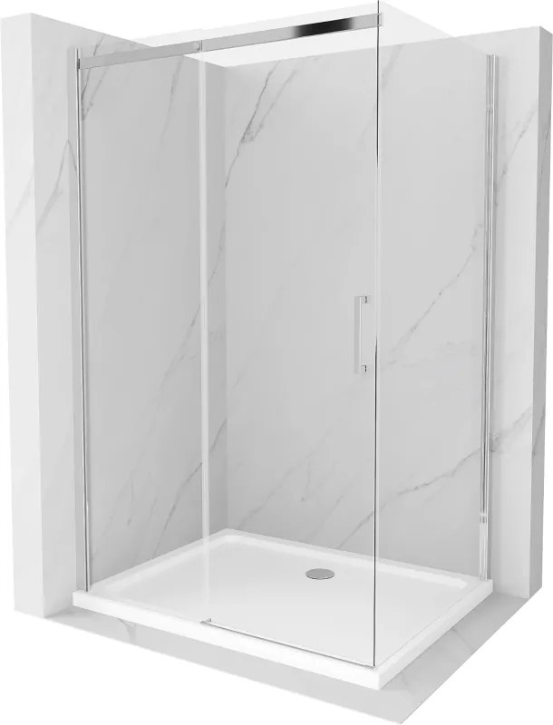 Mexen Omega разтегателна душ кабина 120 x 90 см, прозрачна, хром + поддушово