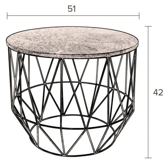 Масичка за кафе с мраморен плот , ⌀ 51 cm Boss - Dutchbone