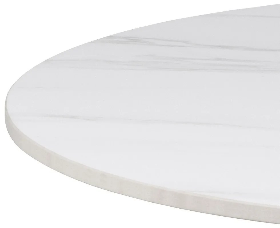 Бяла кръгла масичка за кафе с керамичен плот ø 60 cm Malta – Actona