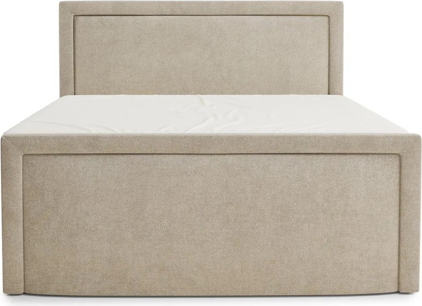 Бежово боксспринг легло 160x200 cm с място за съхранение Fresco – Maison de Rêve