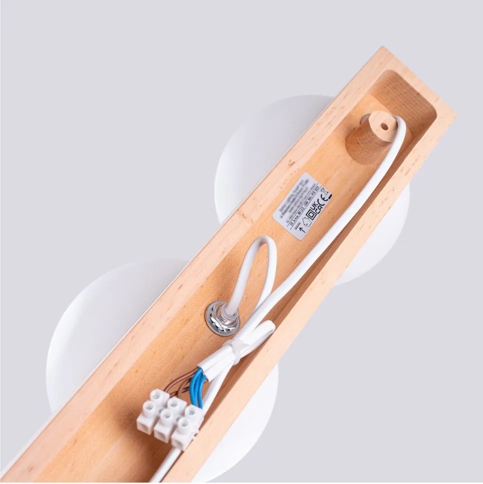 Бяло/естественo осветително тяло за таван със стъклен абажур ø 12 cm Solum – Sollux