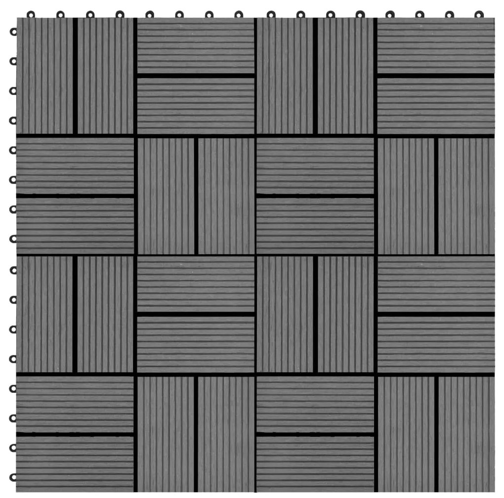Sonata 22 бр декинг плочки, 30x30 см, 2 кв.м., WPC, сиви