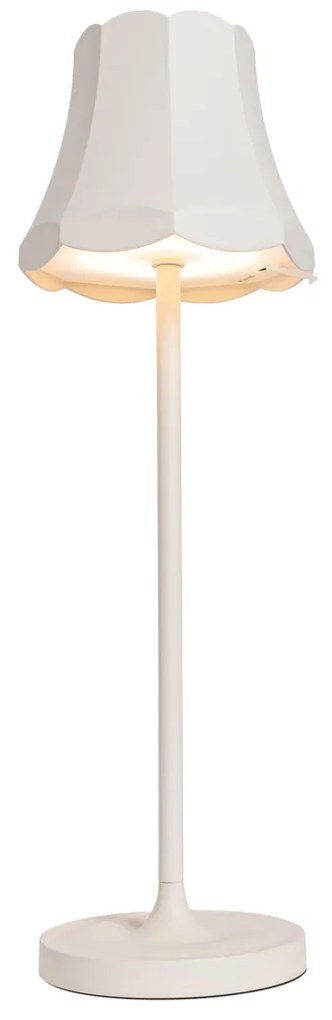 Ретро настолна лампа акумулаторна IP44 кремава - Granny