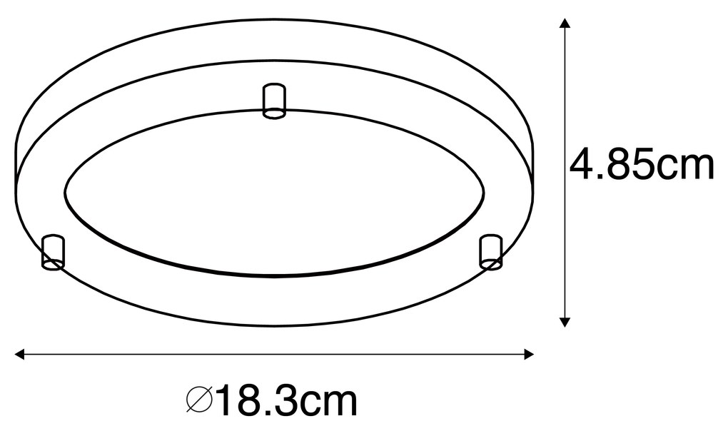 Модерна таванна лампа златиста 18 см IP44 - Yuma