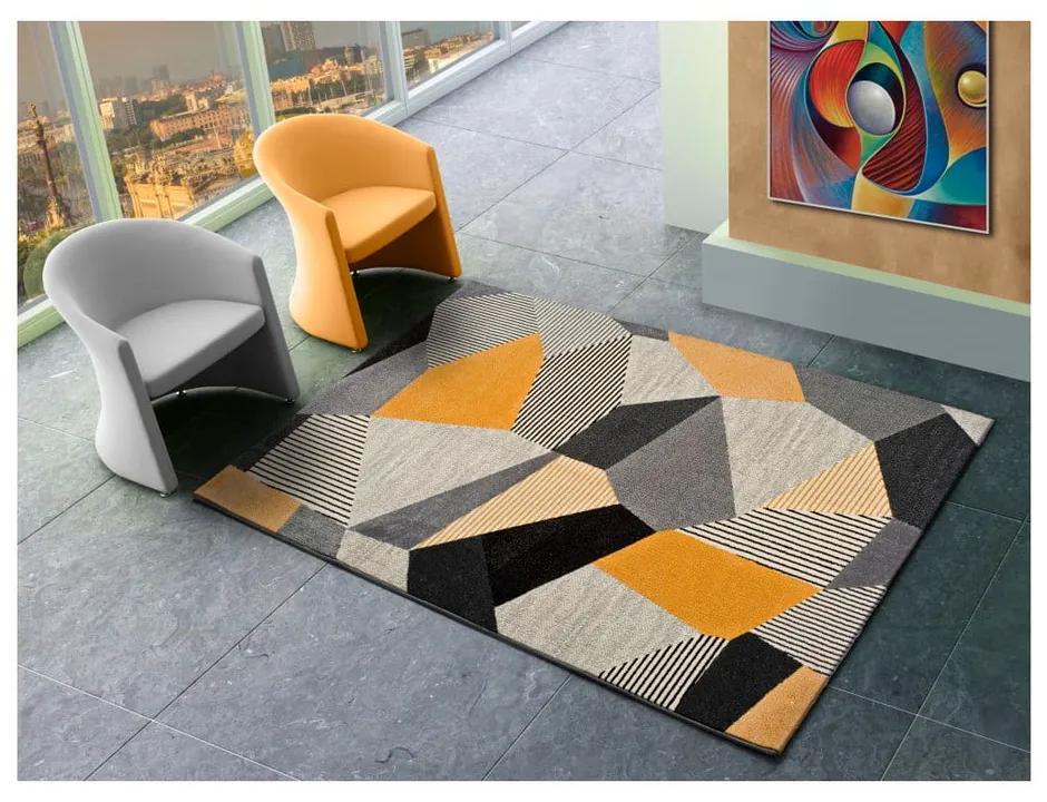 Оранжев и сив килим Gladys Sarro, 80 x 150 cm - Universal