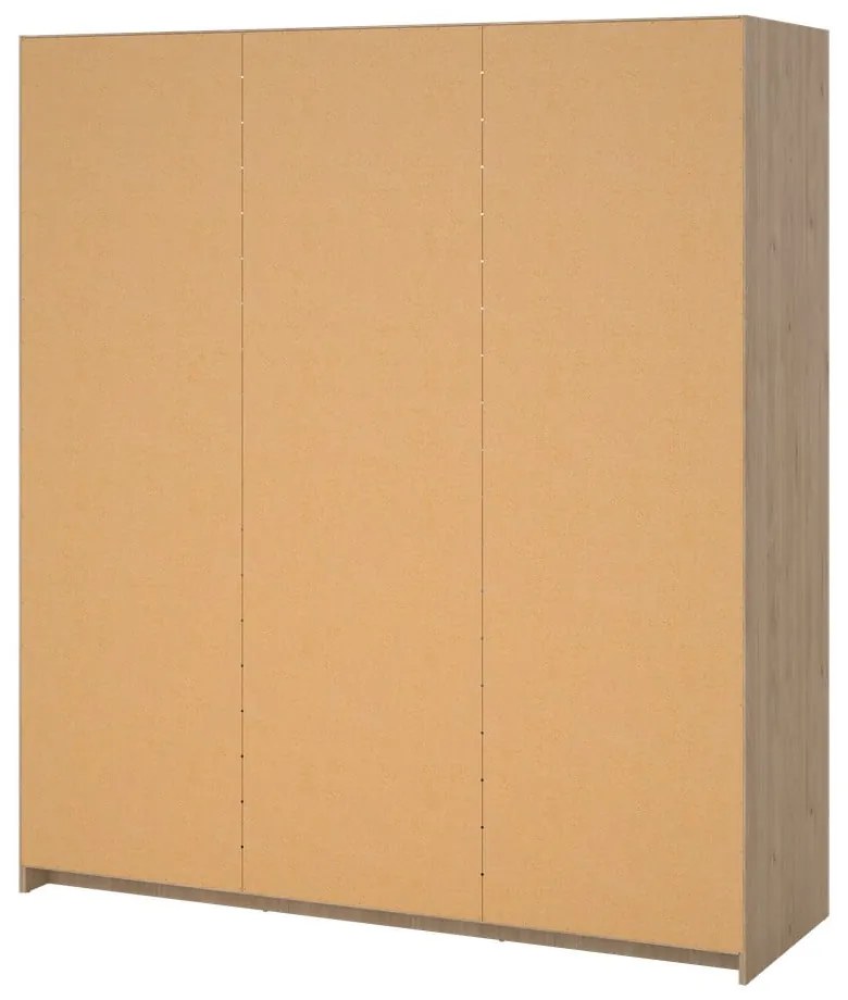 Гардероб от дъбов декор с плъзгащи се врати в естествен цвят 177x200x60 cm Naia – Tvilum