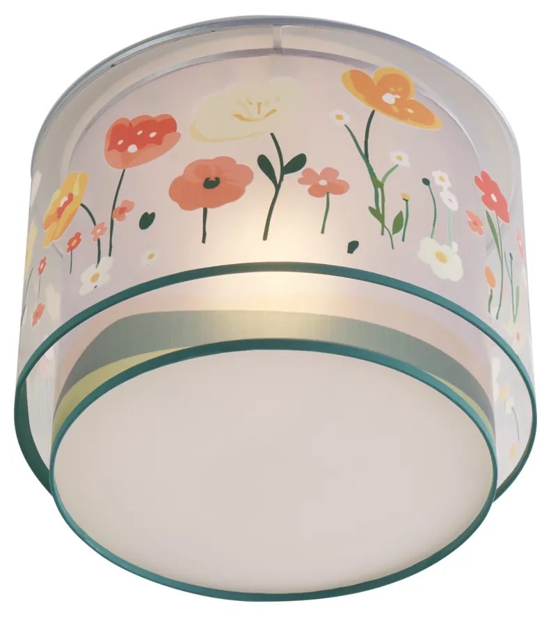Детска таванна лампа бяла с цветя - Harrie between Flowers