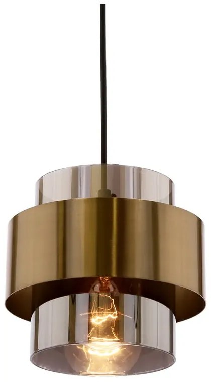 Черно висящо осветително тяло със стъклен абажур ø 18 cm Spiega – Candellux Lighting