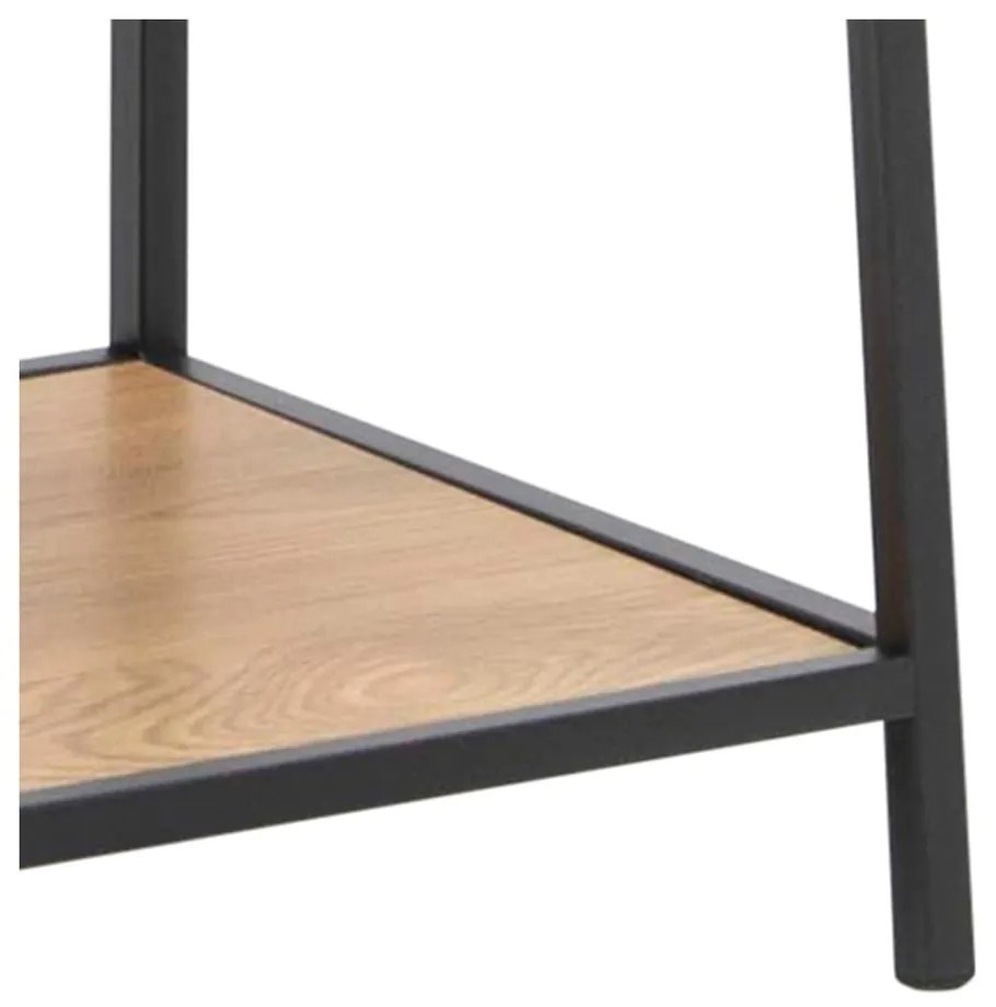 Черен/естествен стелаж от декор от дъб 77x175 cm Seaford – Actona