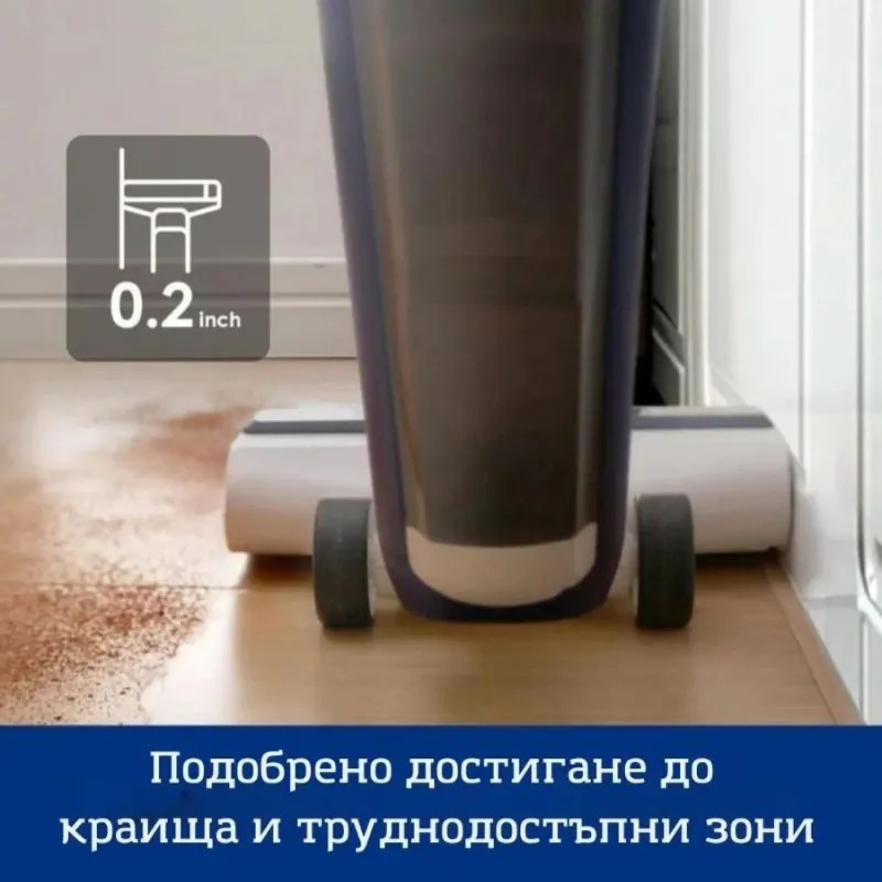 Вертикална прахосмукачка Tineco iFloor 5 Breeze, 190W, 30 мл/мин, 0.8 л мръсна/0.7 л чиста, Сушене на четката, Лесно маневриране, Бял/сив