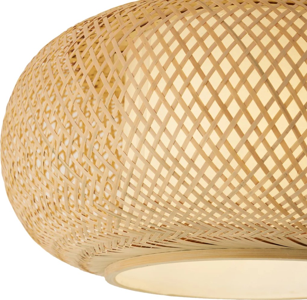 Смарт плафон бамбук с бял интериор вкл. WiFi A60 - Liva