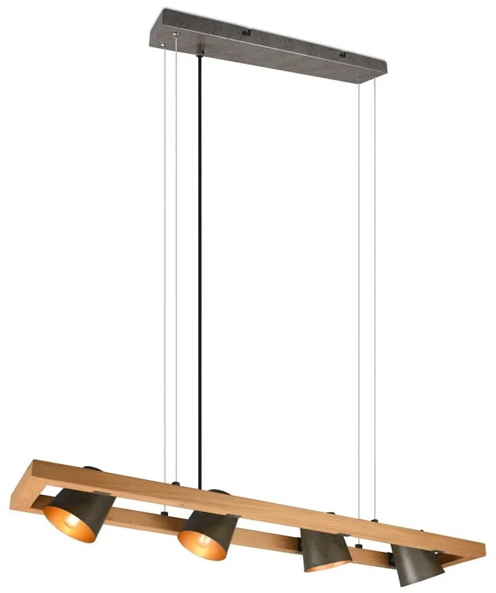 Сиво-естествено висящо осветително тяло Bell – Trio