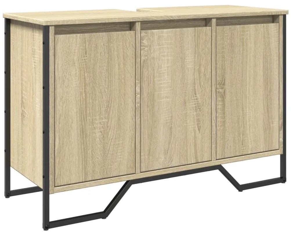848660 vidaXL Шкаф за мивка за баня, дъб сонома, 91x35x60 см, инженерно дърво