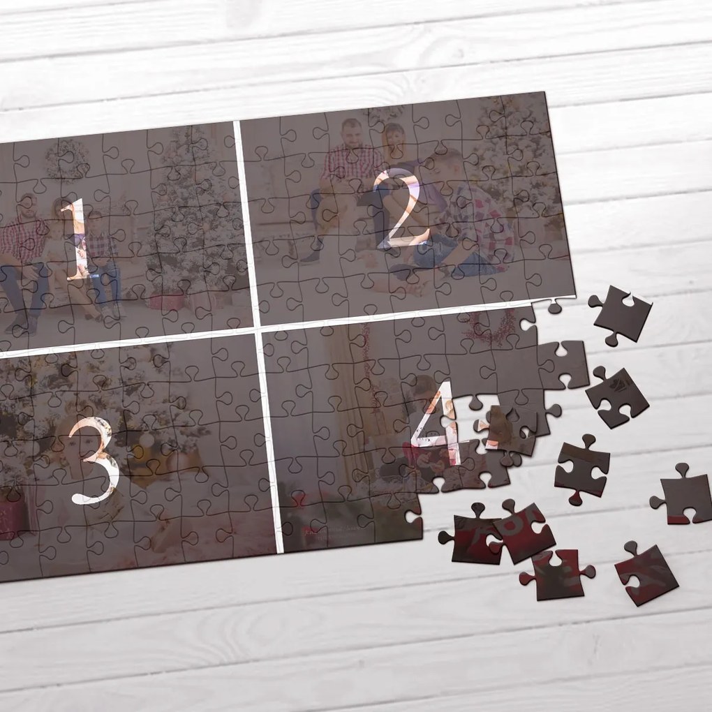 Картонен пъзел А4 с колаж от 4 ваши снимки