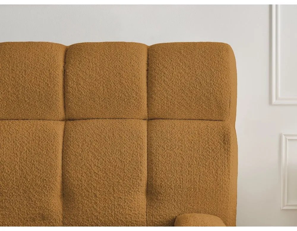 Двойно тапицирано легло с място за съхранение с включена подматрачна рамка в цвят горчица 180x200 cm Mont Blanc – Bobochic Paris