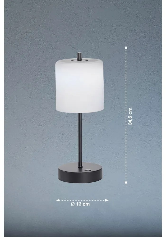 Черно-бяла LED затъмняваща се настолна лампа (височина 34,5 cm) Riva – Fischer &amp; Honsel