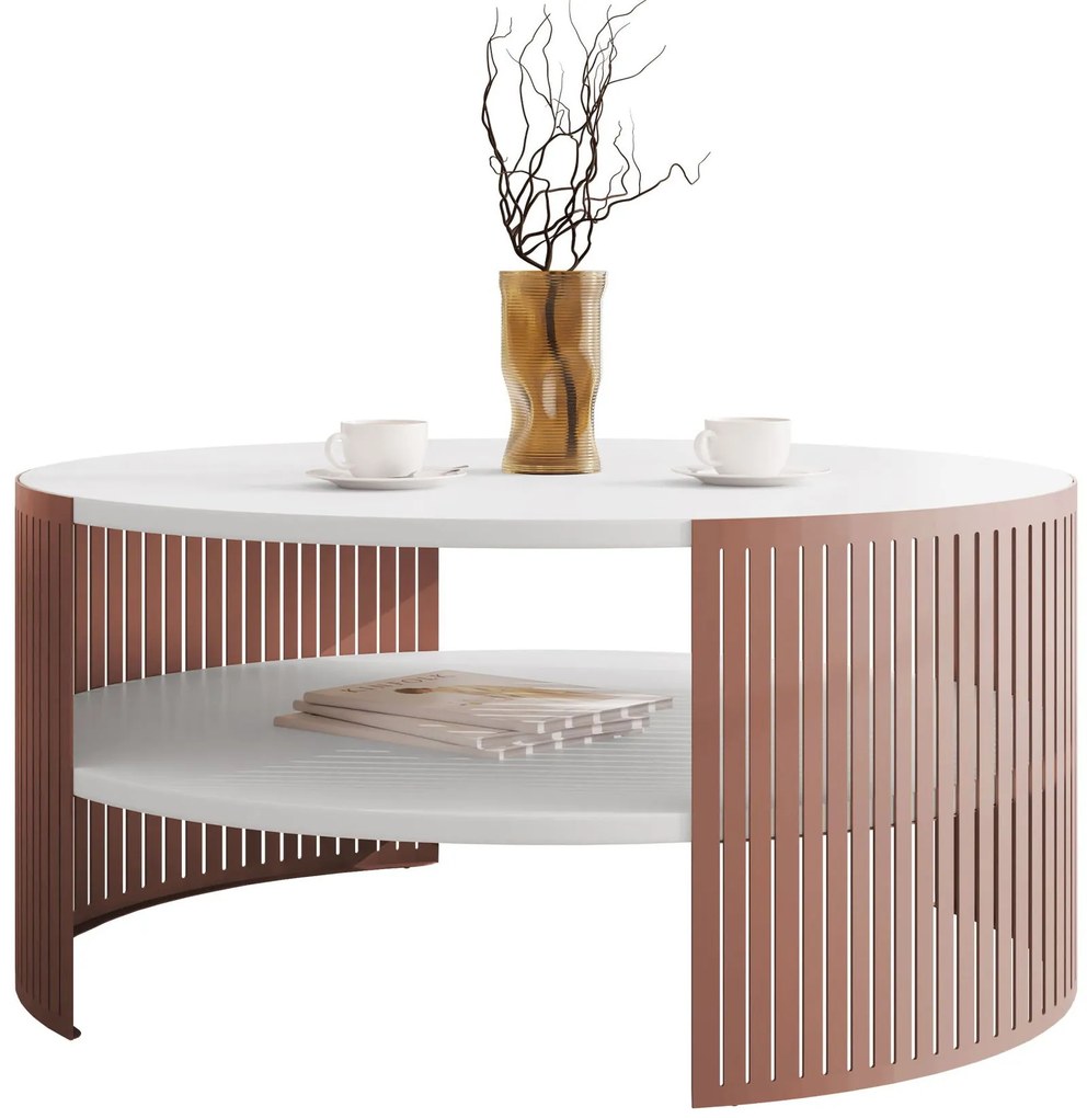 Холна маса Fikoli Ember-Бяло - Медно