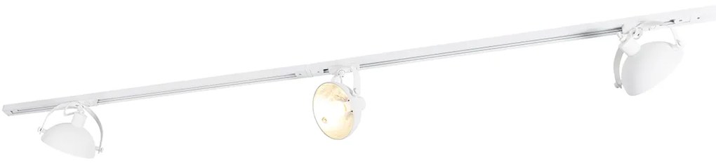 1-фазна релсова система с 3 регулируеми бели прожектори - Magnax