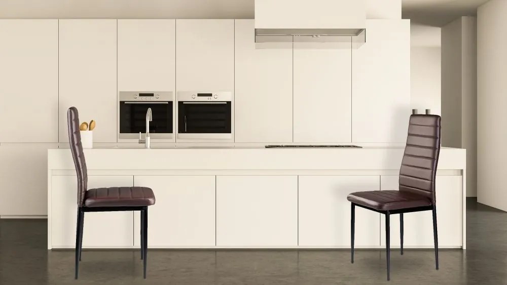 Комплект от 4 елегантни стола в кафяво с непреходен дизайн