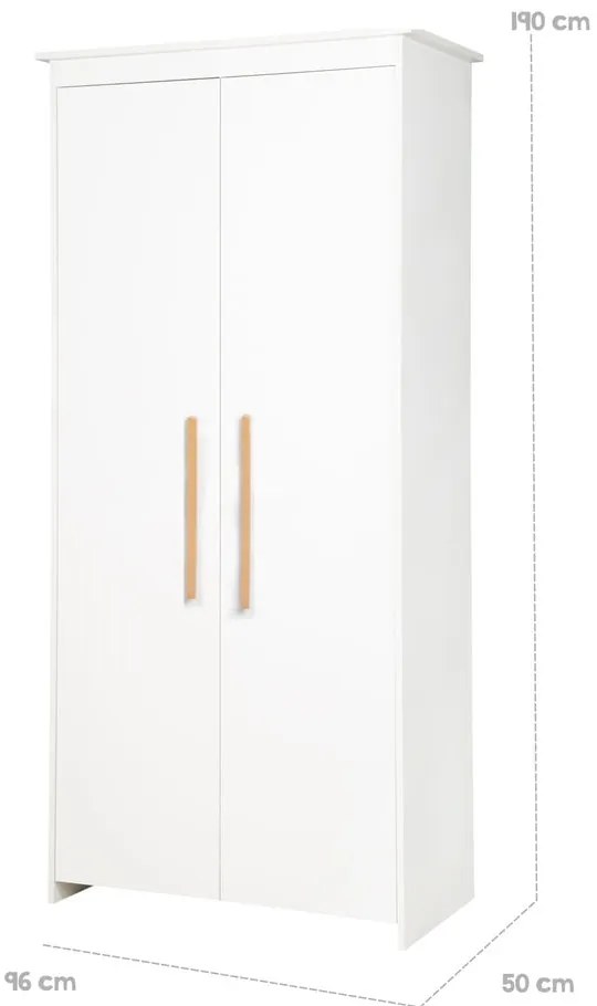 Бял детски гардероб 96x190x50 cm Lilo – Roba