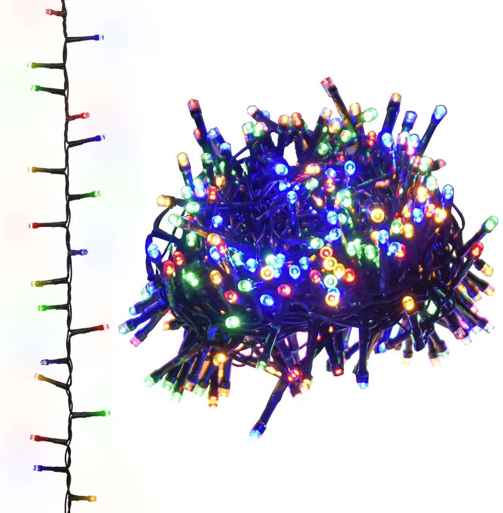 343257 vidaXL Компактен LED стринг с 400 LED многоцветен 13 м PVC