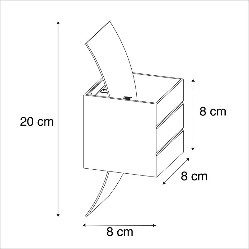 Дизайнерска стенна лампа черна и златна със светлинен ефект - Amy