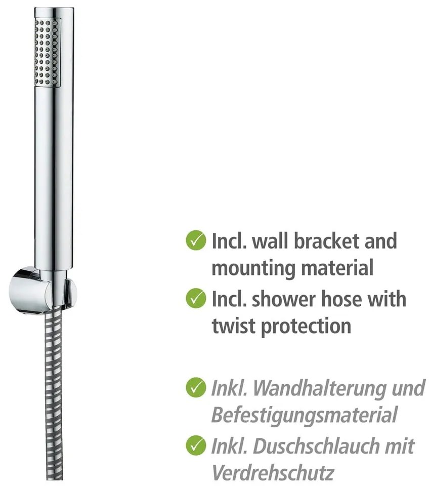 Душ-глава с маркуч в блестящо сребристо Basic Line - Wenko