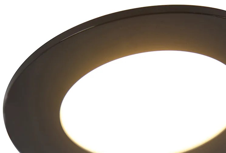 Комплект от 6 вградени прожектора черни с LED 3-степенна димируема IP65 - Blanca