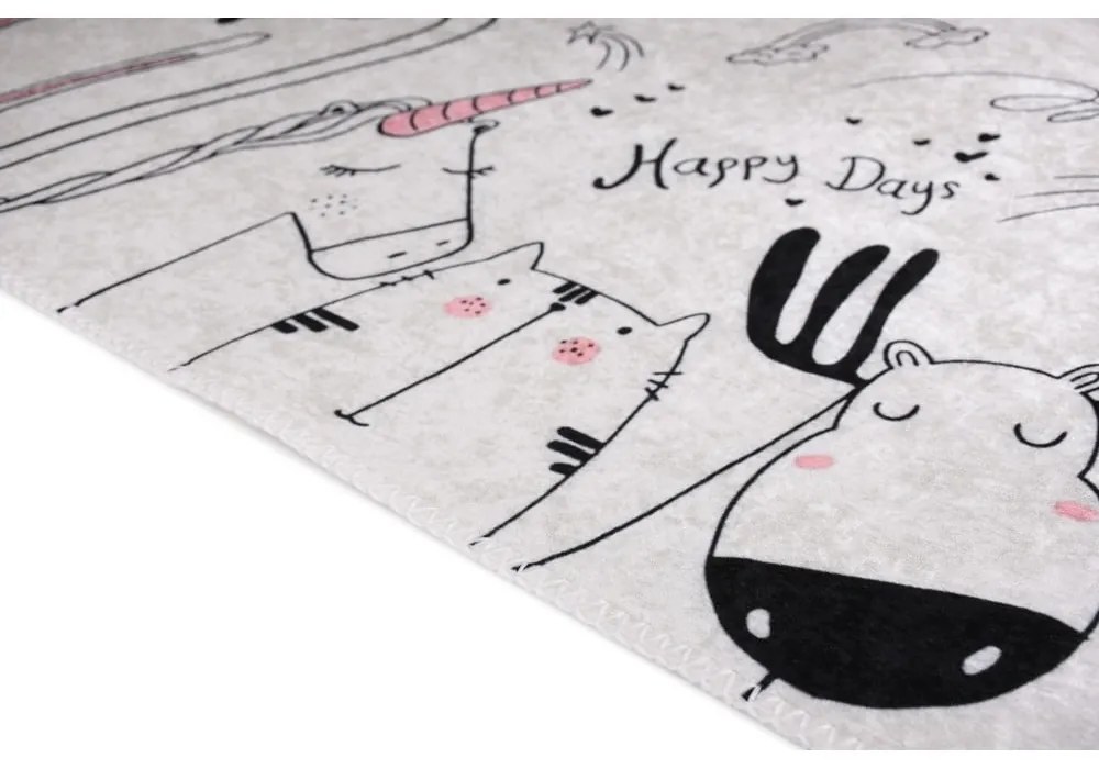 Детски килим подходящ за пране в цвят слонова кост 80x120 cm Animal Kingdom – Vitaus