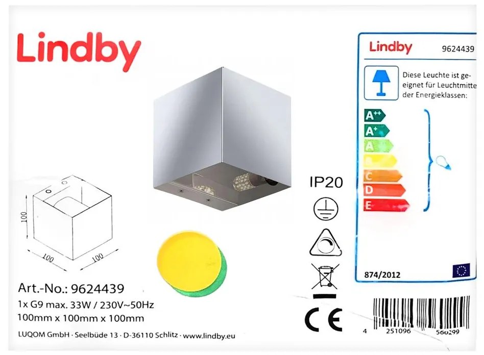 Lindby - Аплик NEHLE 1xG9/33W/230V