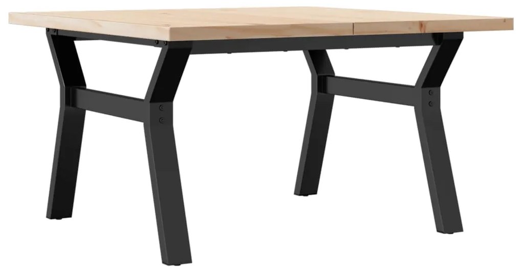 3282773 vidaXL Кафе маса Y-образна рамка 80x80x45,5 см бор масив и стомана