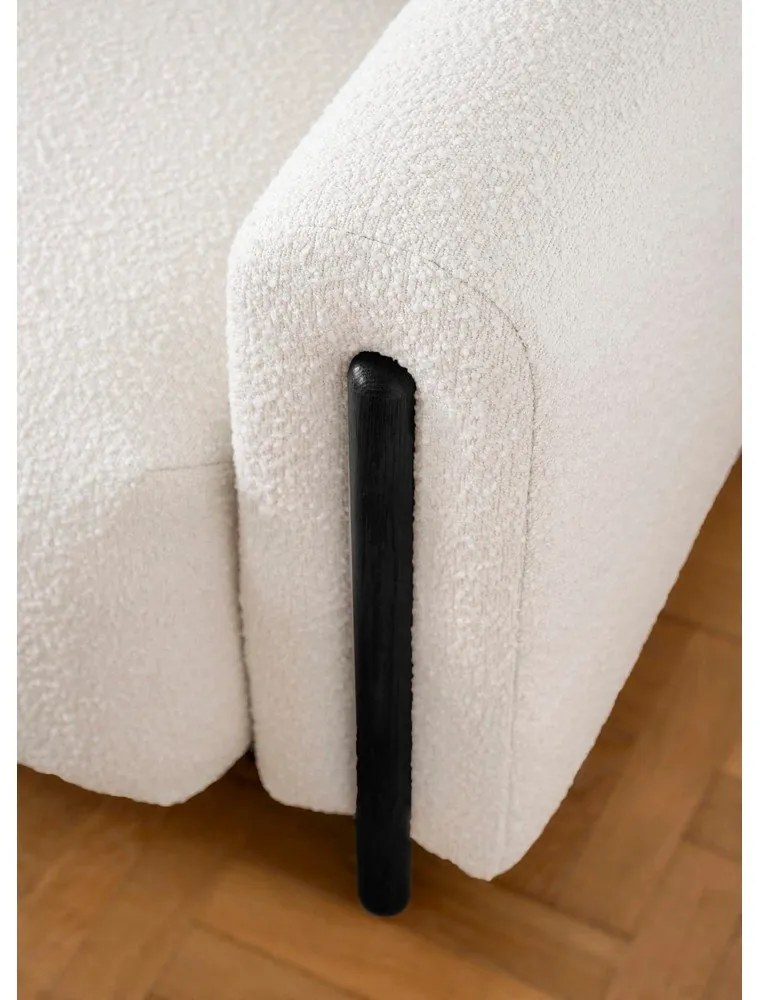 Сгъваем/с място за съхранение диван от прежда с примки от букле в цвят слонова кост 244 cm Arcadova – ELTAP