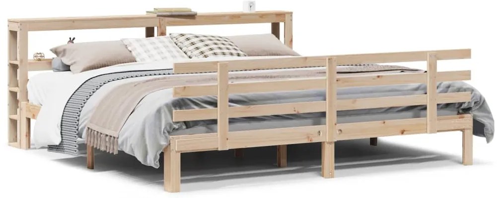 3306118 vidaXL Рамка за легло с табла, 180x200 см, борово дърво масив