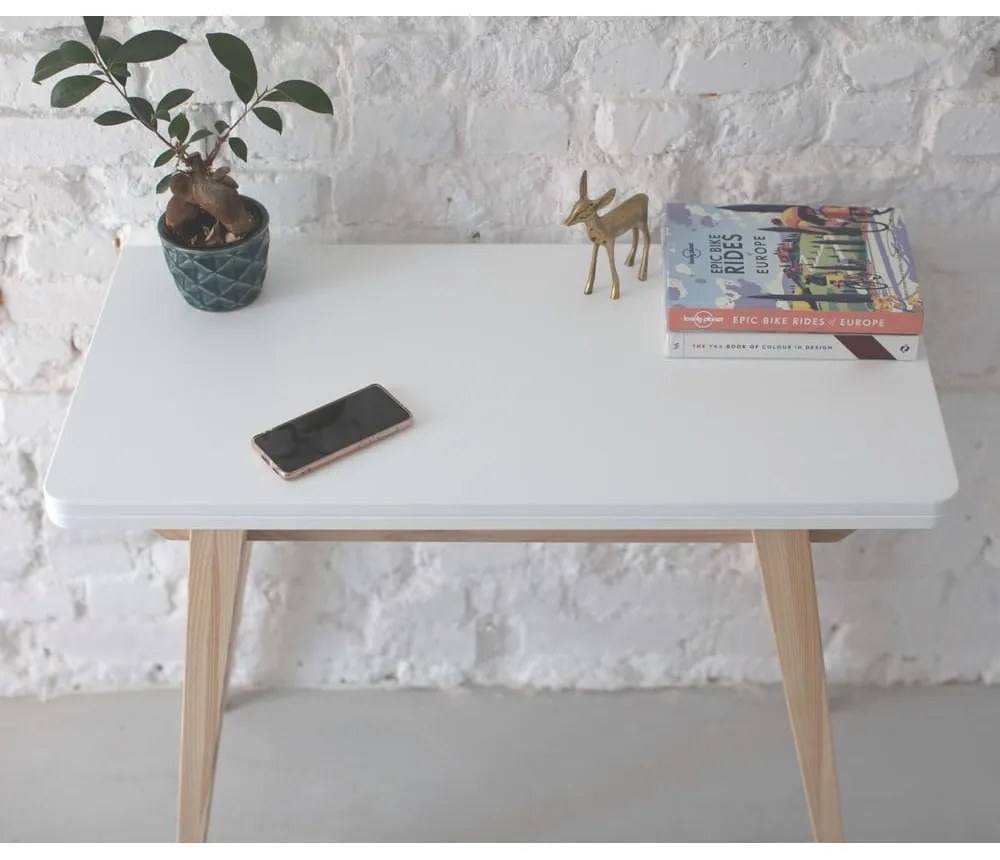 Бяла конзолна маса с бял плот 45x90 cm Envelope - Ragaba